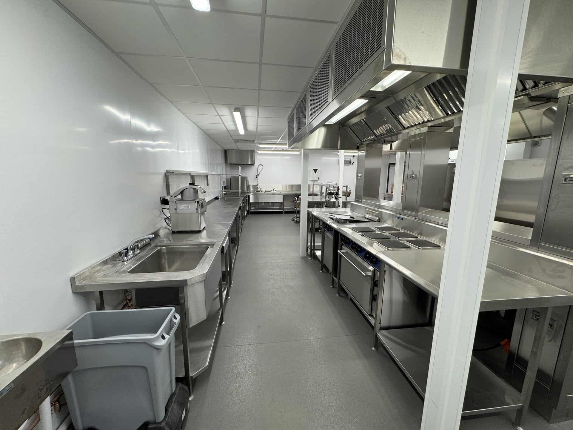 Cooking suite and line in the Beacon School kitchen