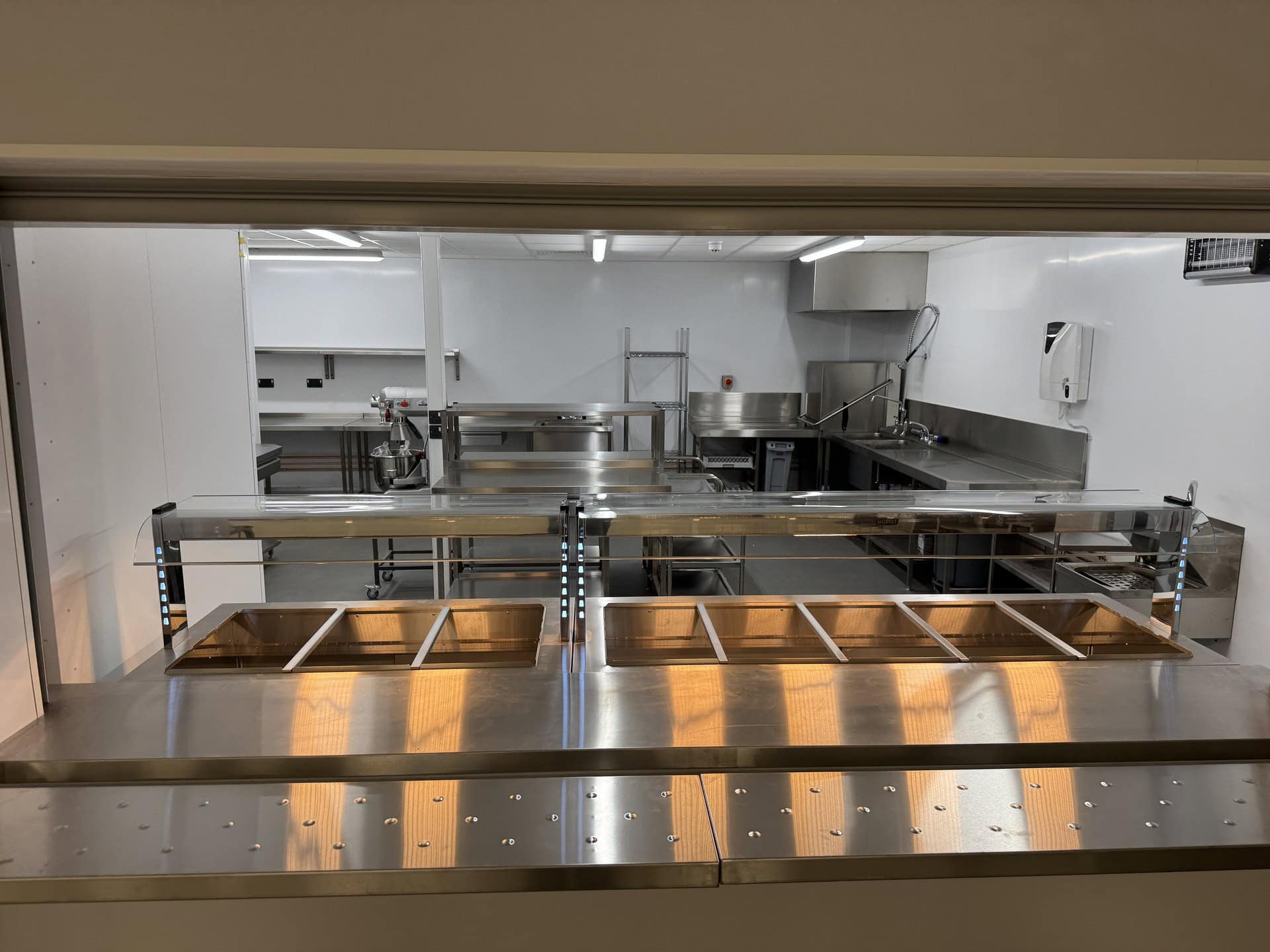 Servery and service pass at Beacon School