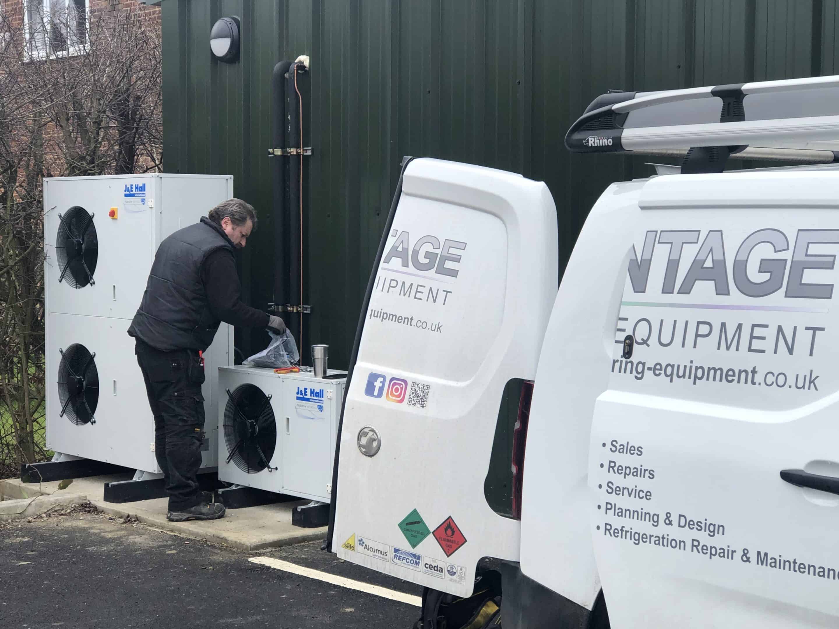 Refrigeration engineer commissioning the cold rooms at The Big Cat Sanctuary, Smarden