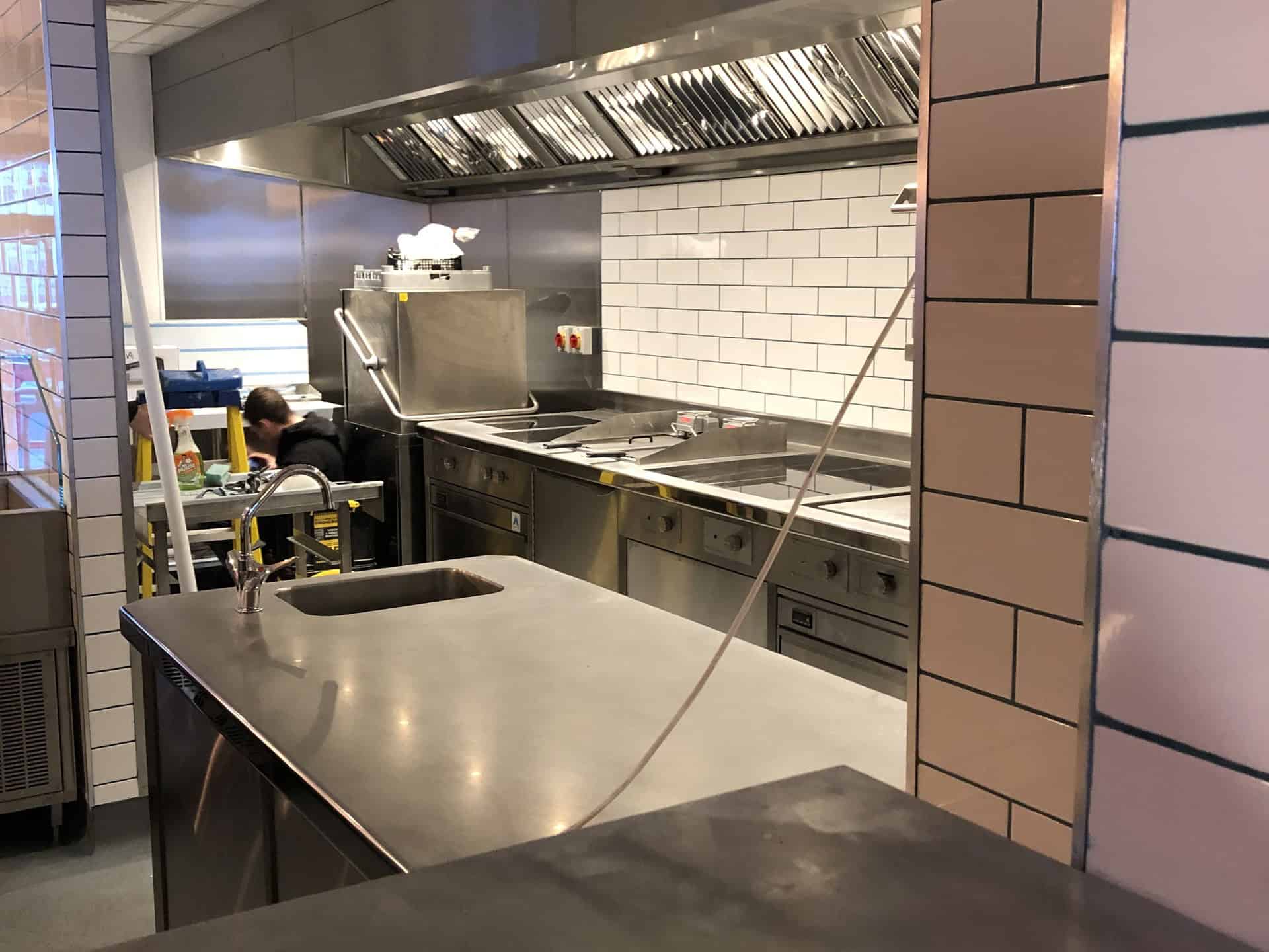 The Buoy and Oyster, Margate — extraction canopy over the cooking line