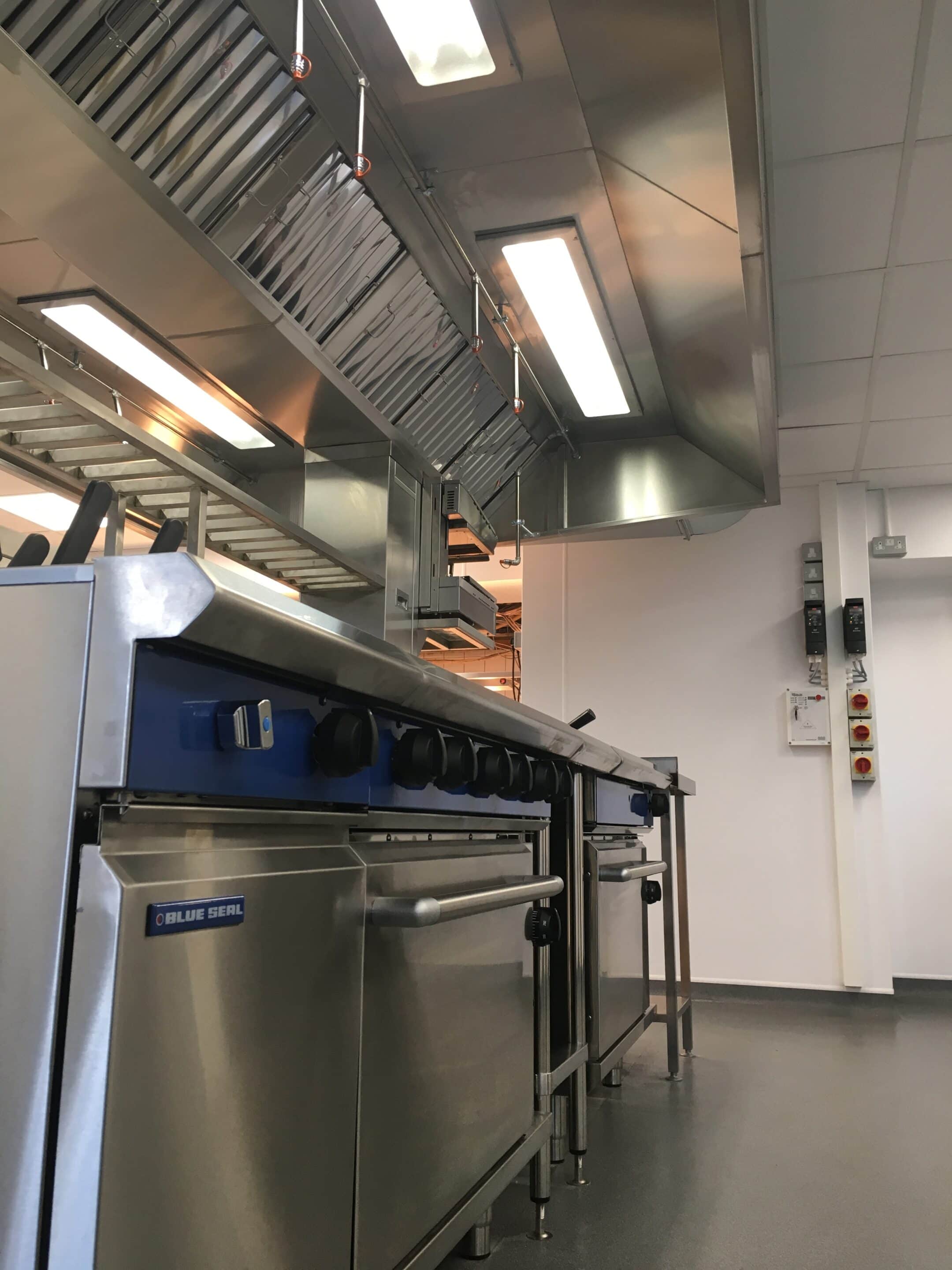 Blue Seal range under extraction at The Burlington Hotel kitchen