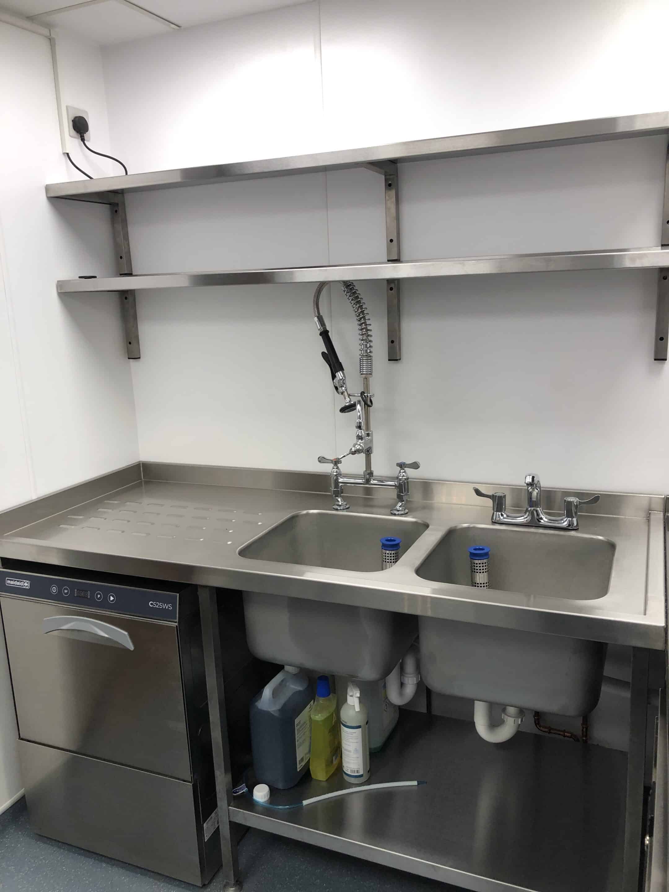 Carsons Tea House warewashing area — Maidaid dishwasher installation