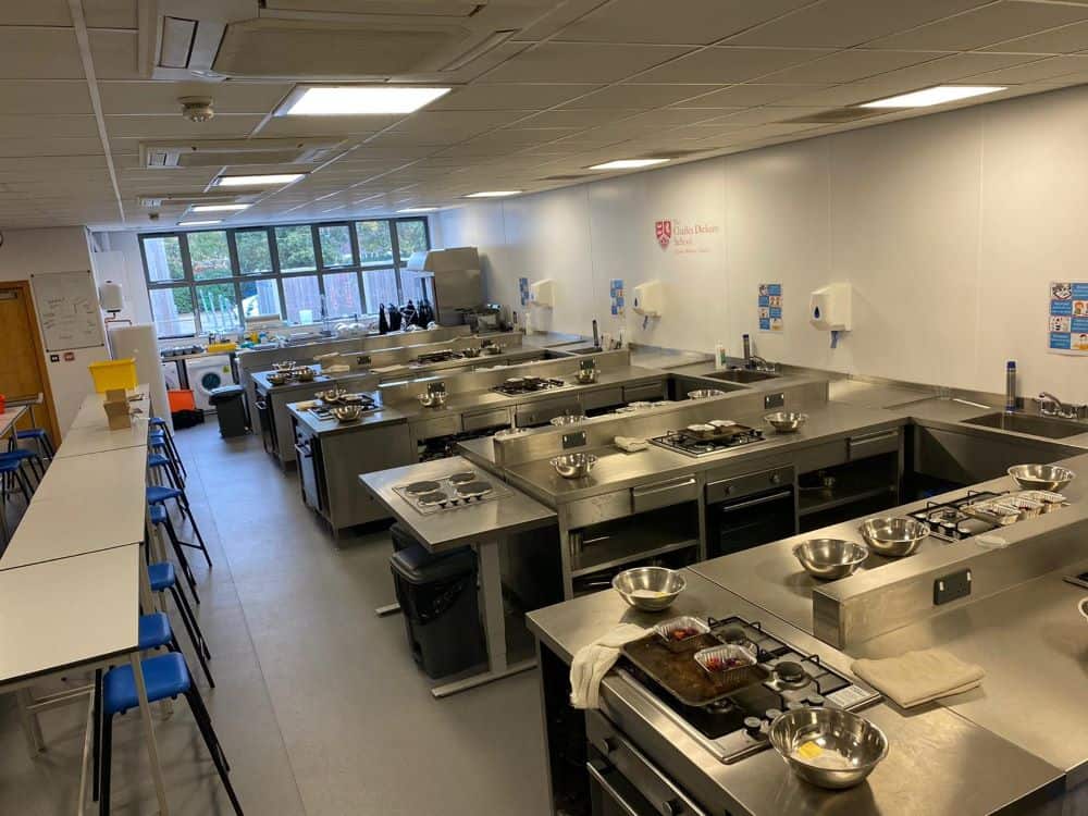 Refurbished food technology classroom at Charles Dickens School, Broadstairs