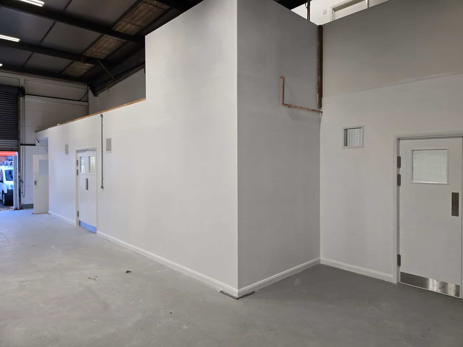 Condimaniac Chatham — warehouse unit interior showing completed food rooms