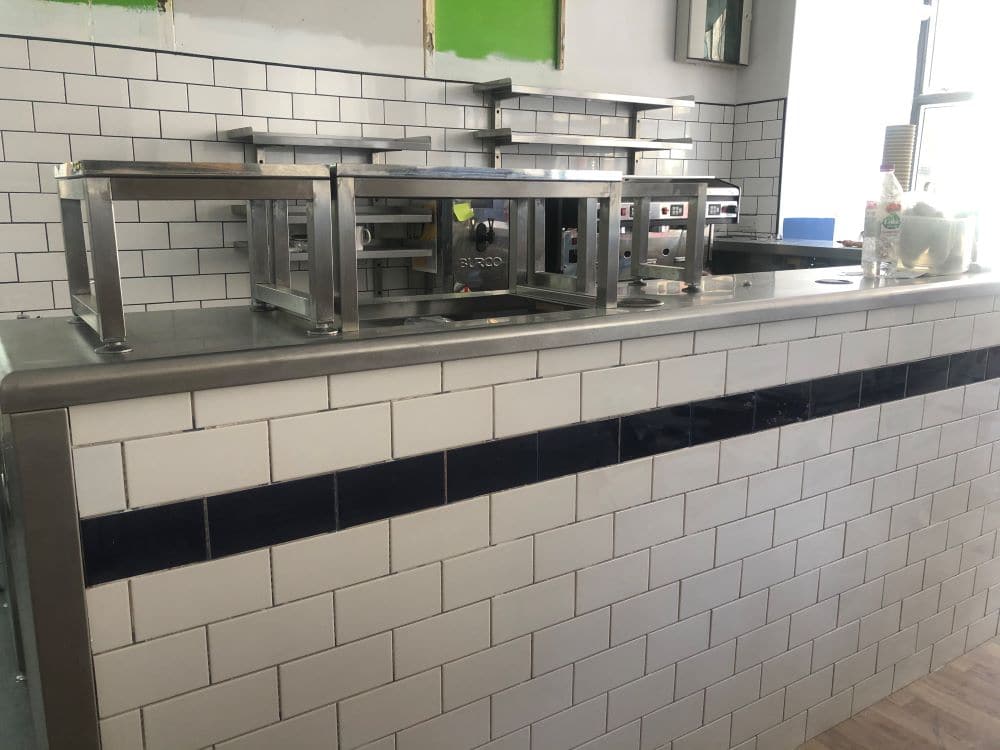 Bespoke serving counter at Dalby Café, Cliftonville