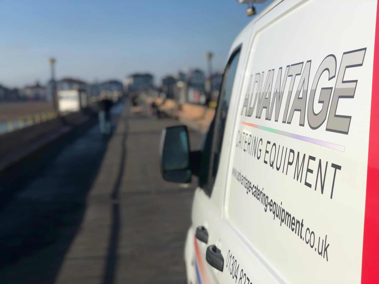 Advantage Catering Equipment van on Deal Pier during installation
