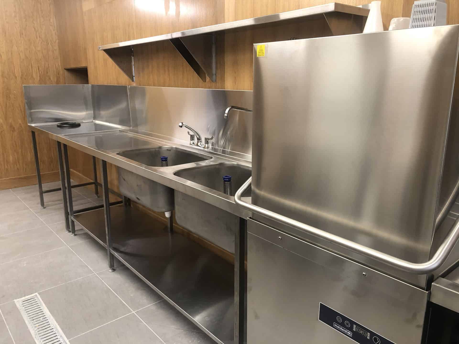 East Cliff Pavilion, Folkestone — prep and sink area