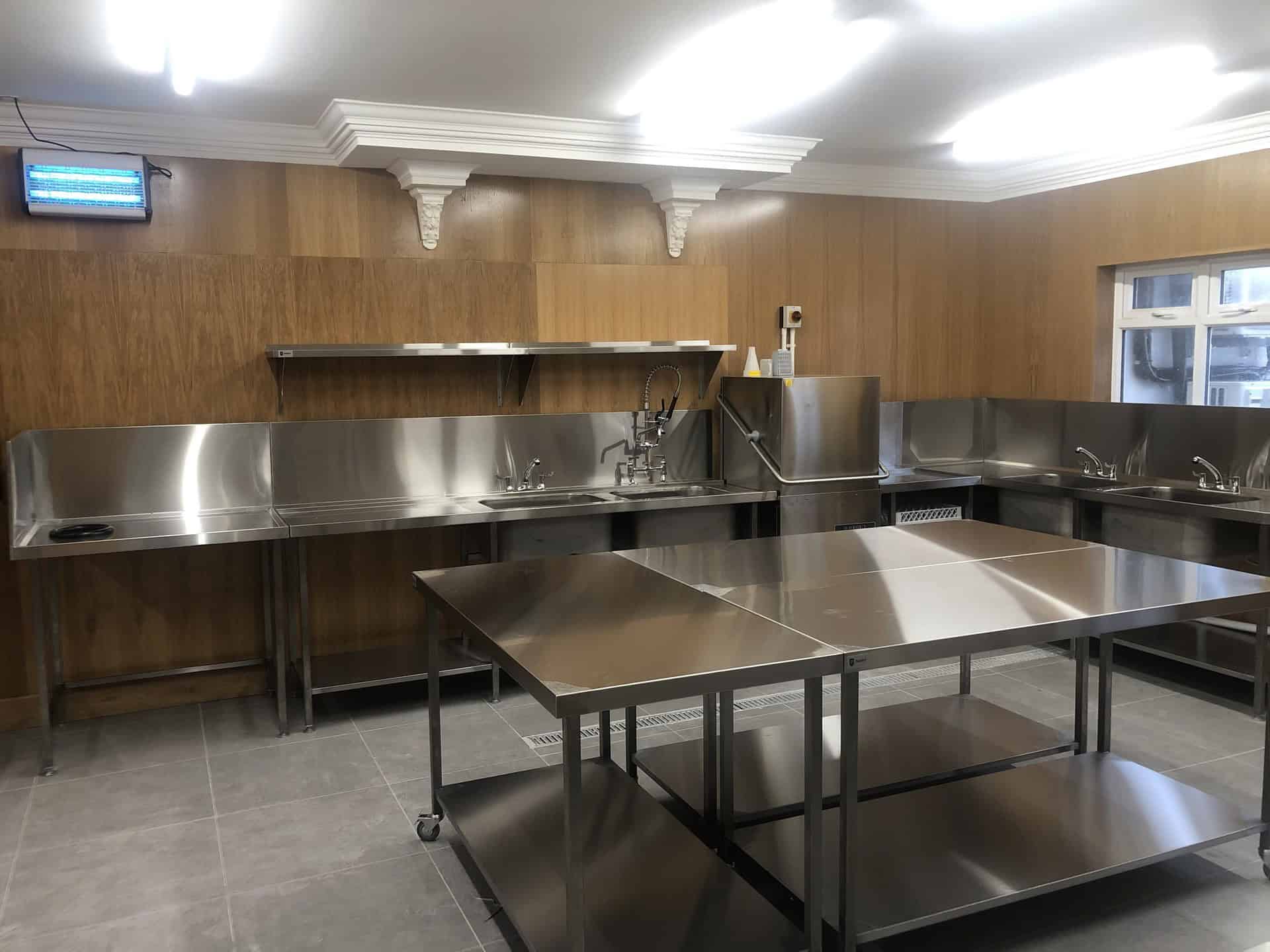 East Cliff Pavilion, Folkestone — prep tables and pass