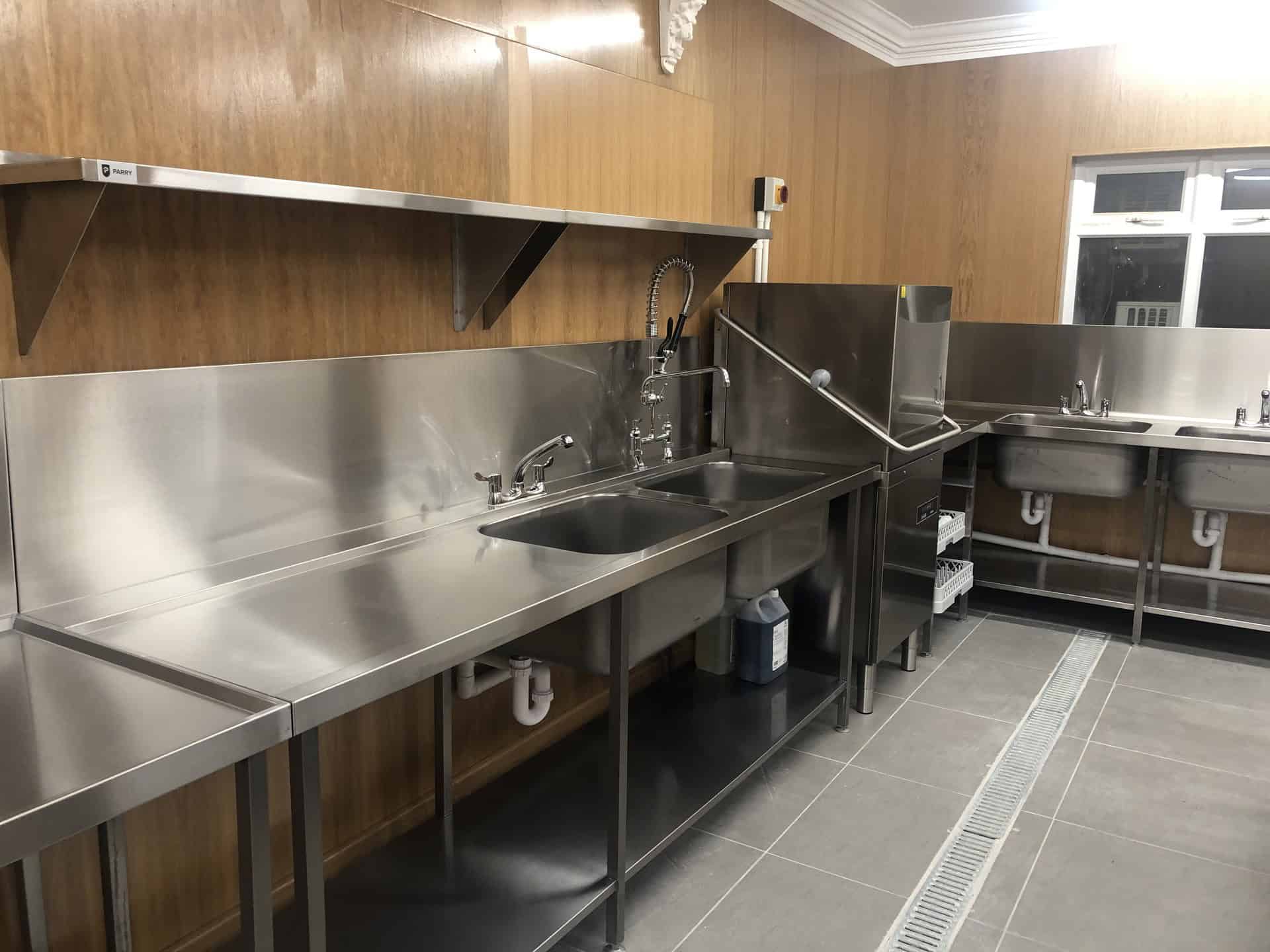 East Cliff Pavilion, Folkestone — prep tables and shelving