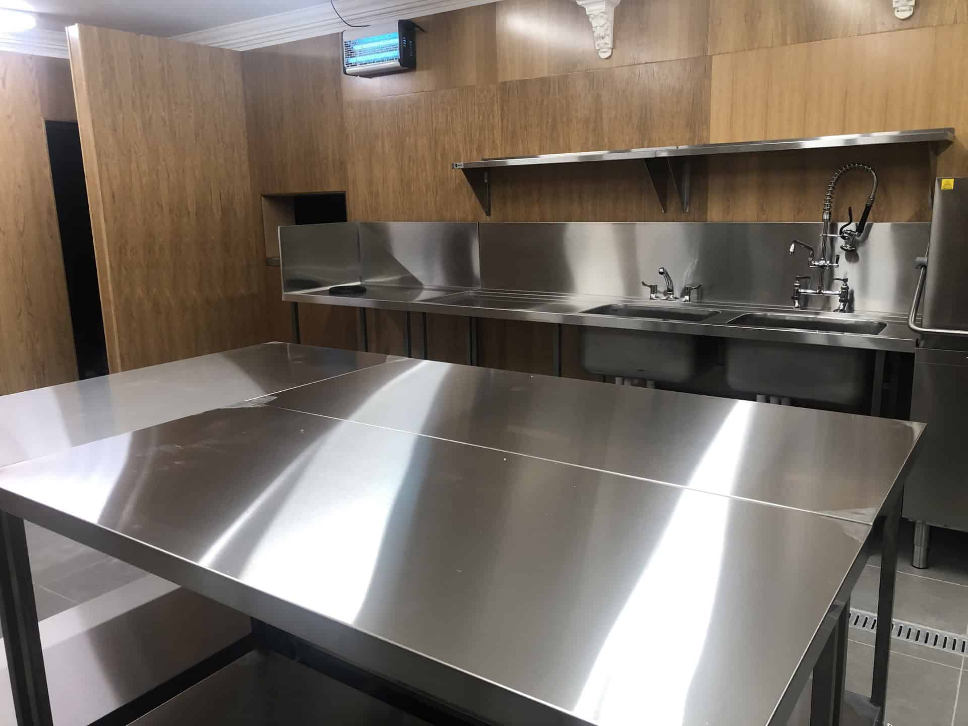 East Cliff Pavilion, Folkestone — bespoke stainless steel prep bench