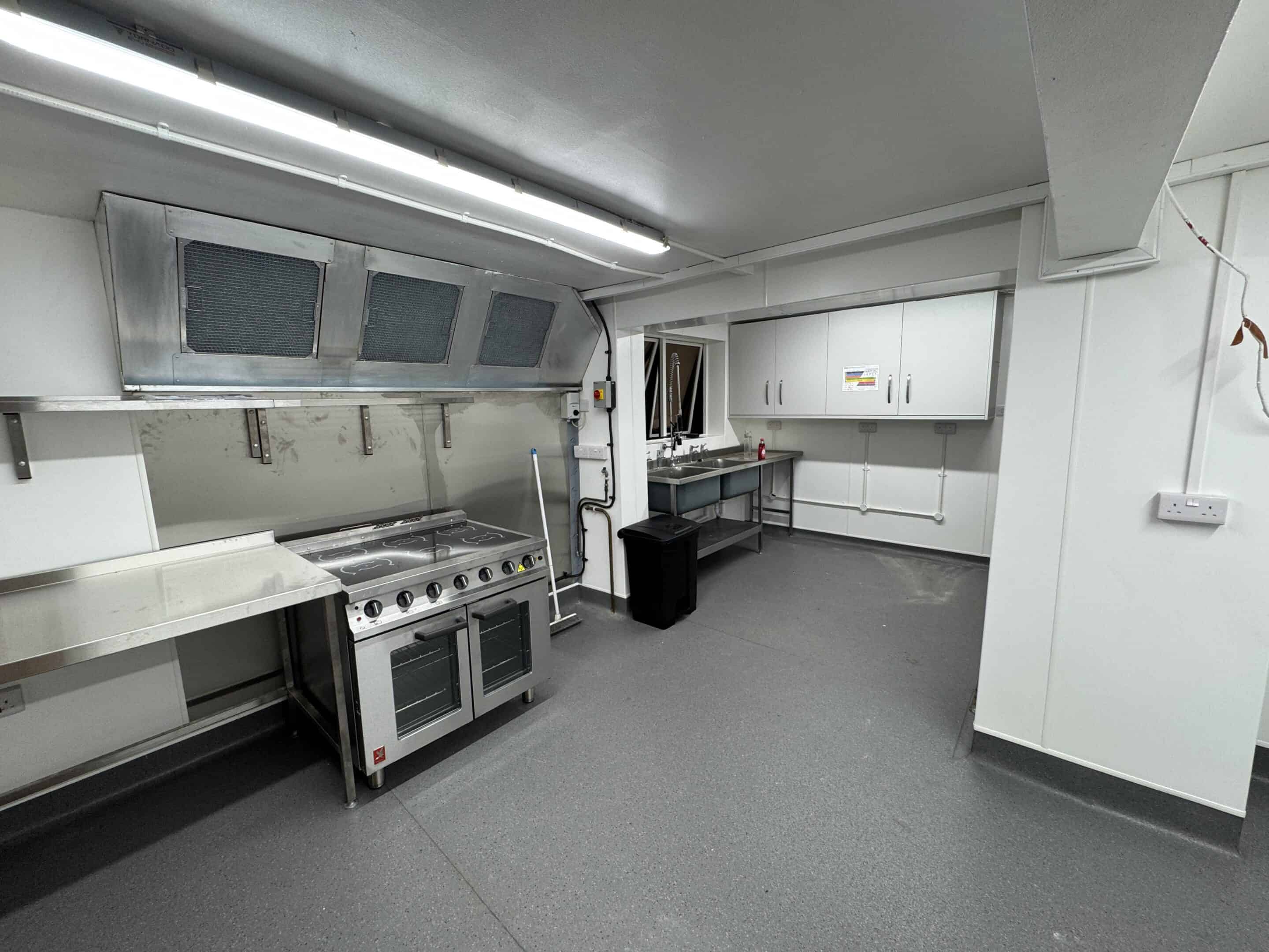 Fairby Grange care home kitchen in Dartford — wide view of the main kitchen