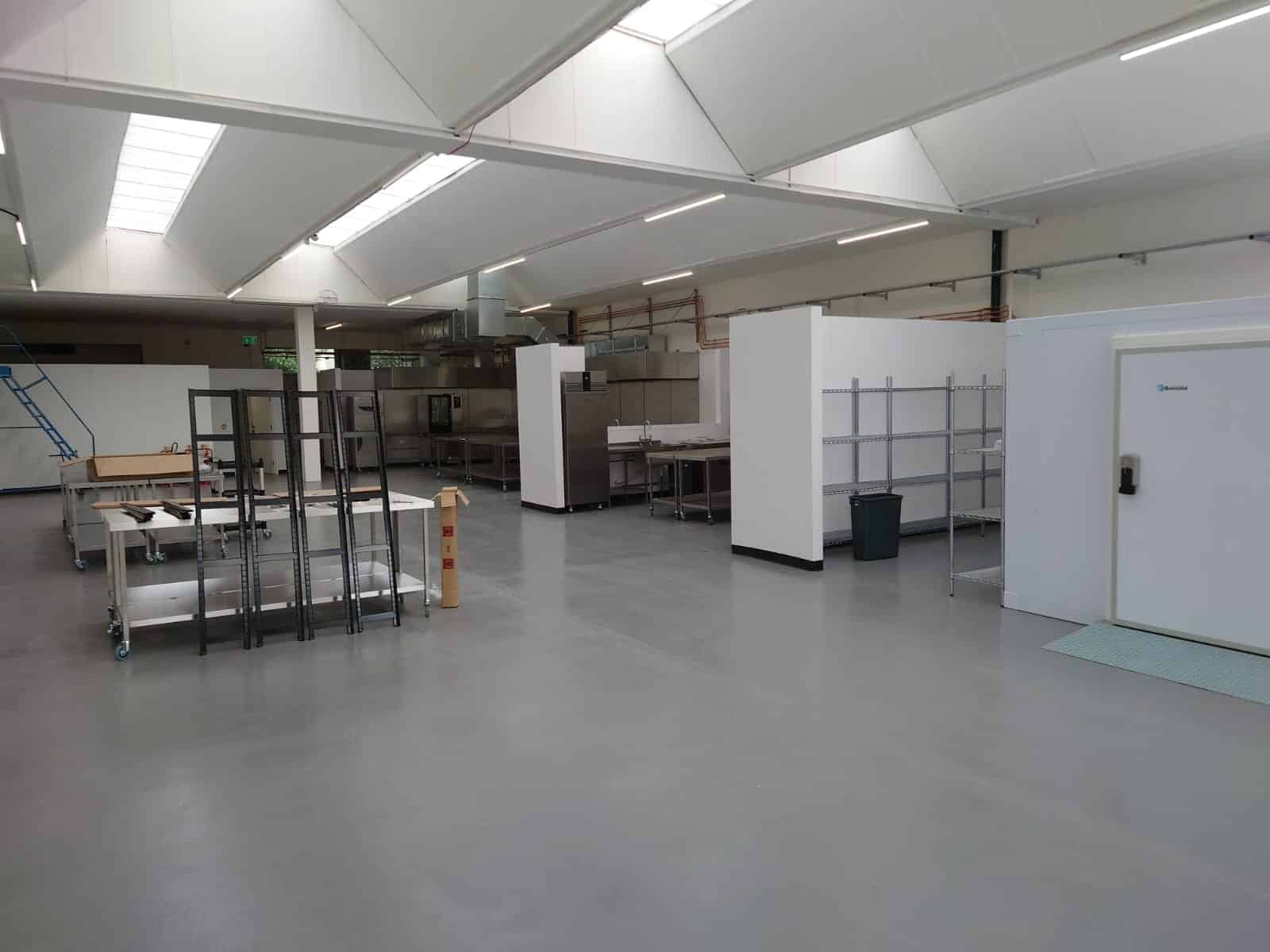 Packaging area at Finish and Feast central production unit, Croydon