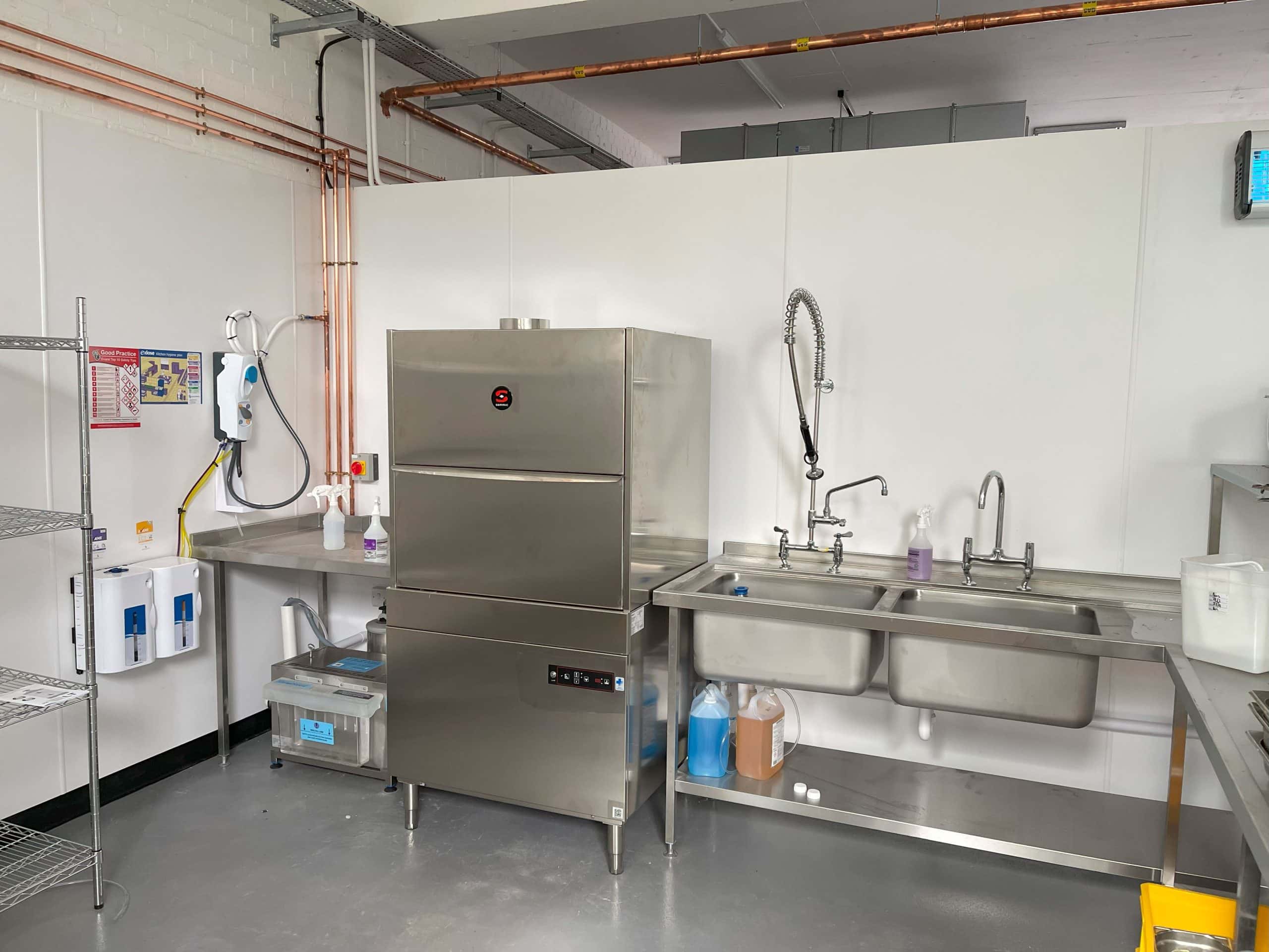 Sammic pass-through dishwasher at Finish and Feast, Croydon