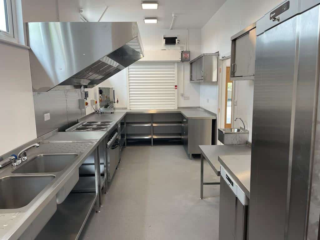 Full overview of the completed kitchen at Frittenden Memorial Hall