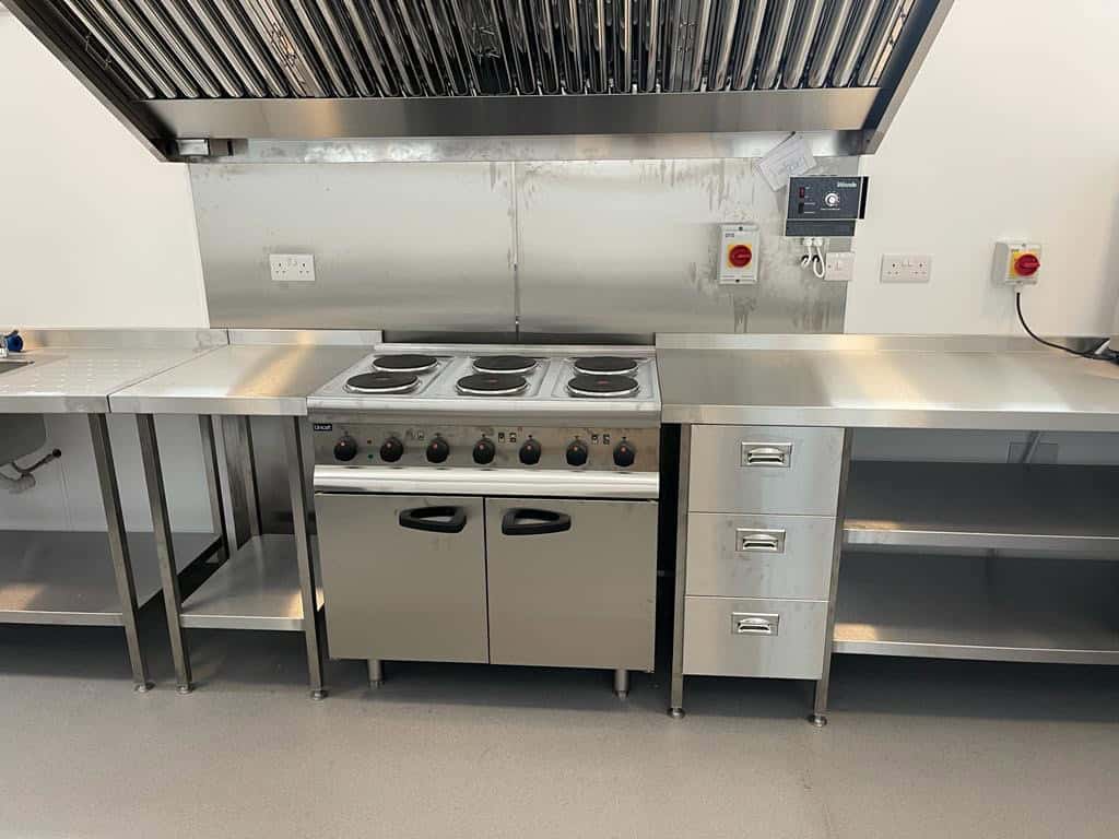 Lincat electric range installed in the refurbished Frittenden Memorial Hall kitchen
