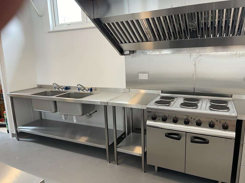 Lincat range oven under extraction canopy at Frittenden Memorial Hall