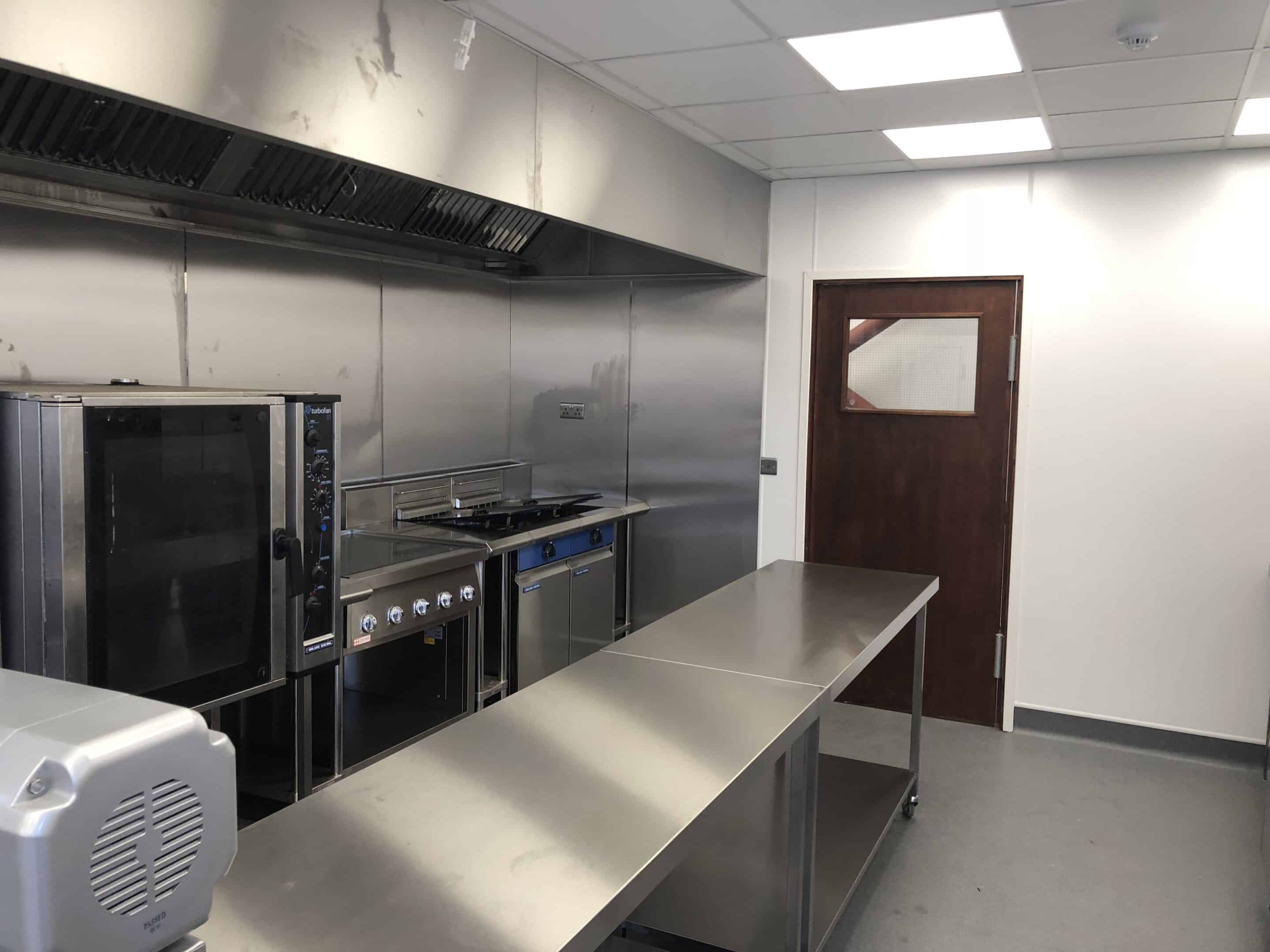 Cooking line with Turbofan ovens and Blue Seal equipment at Gibson's Farm Shop