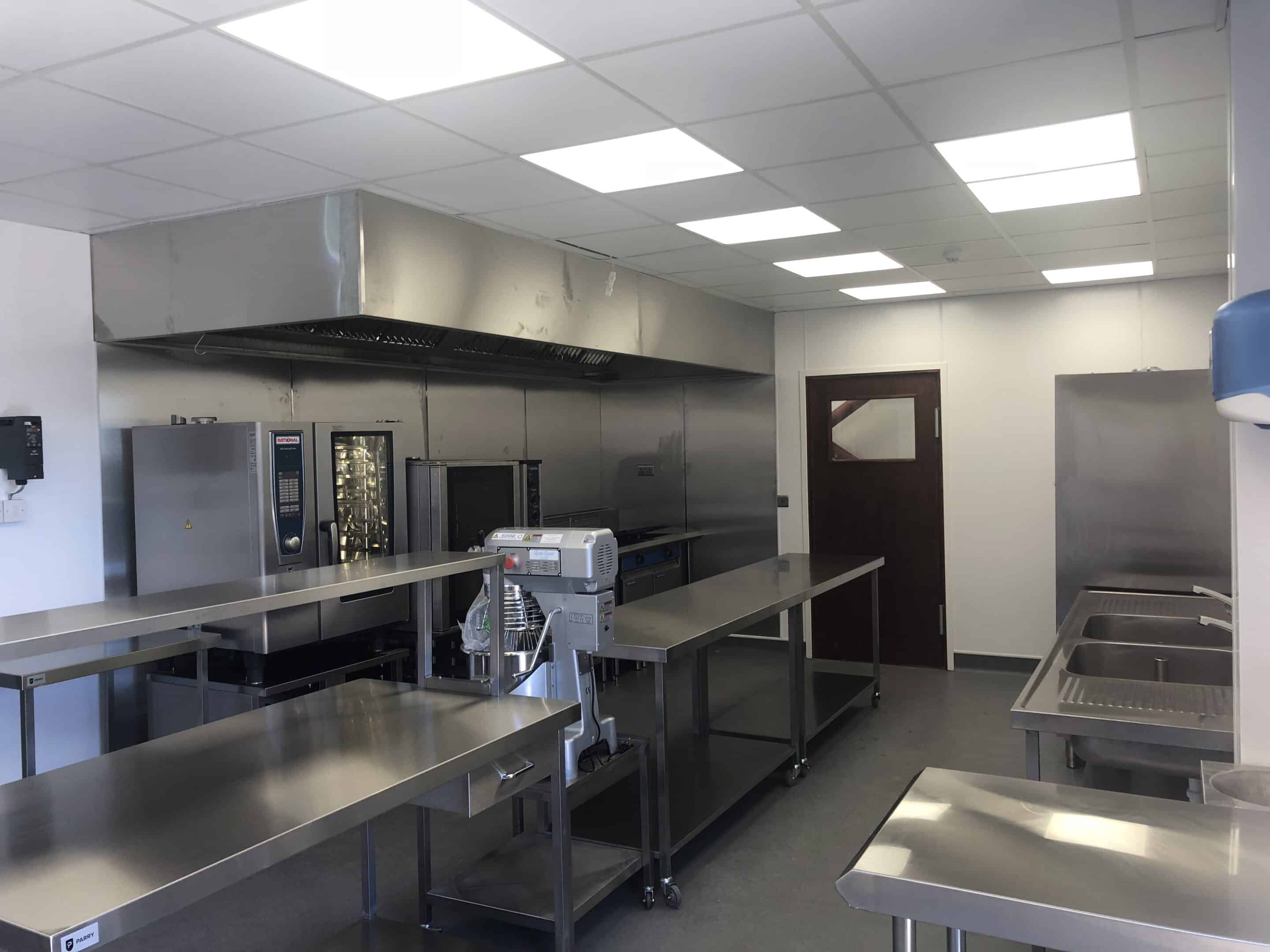 Kitchen overview with Rational mixer at Gibson's Farm Shop