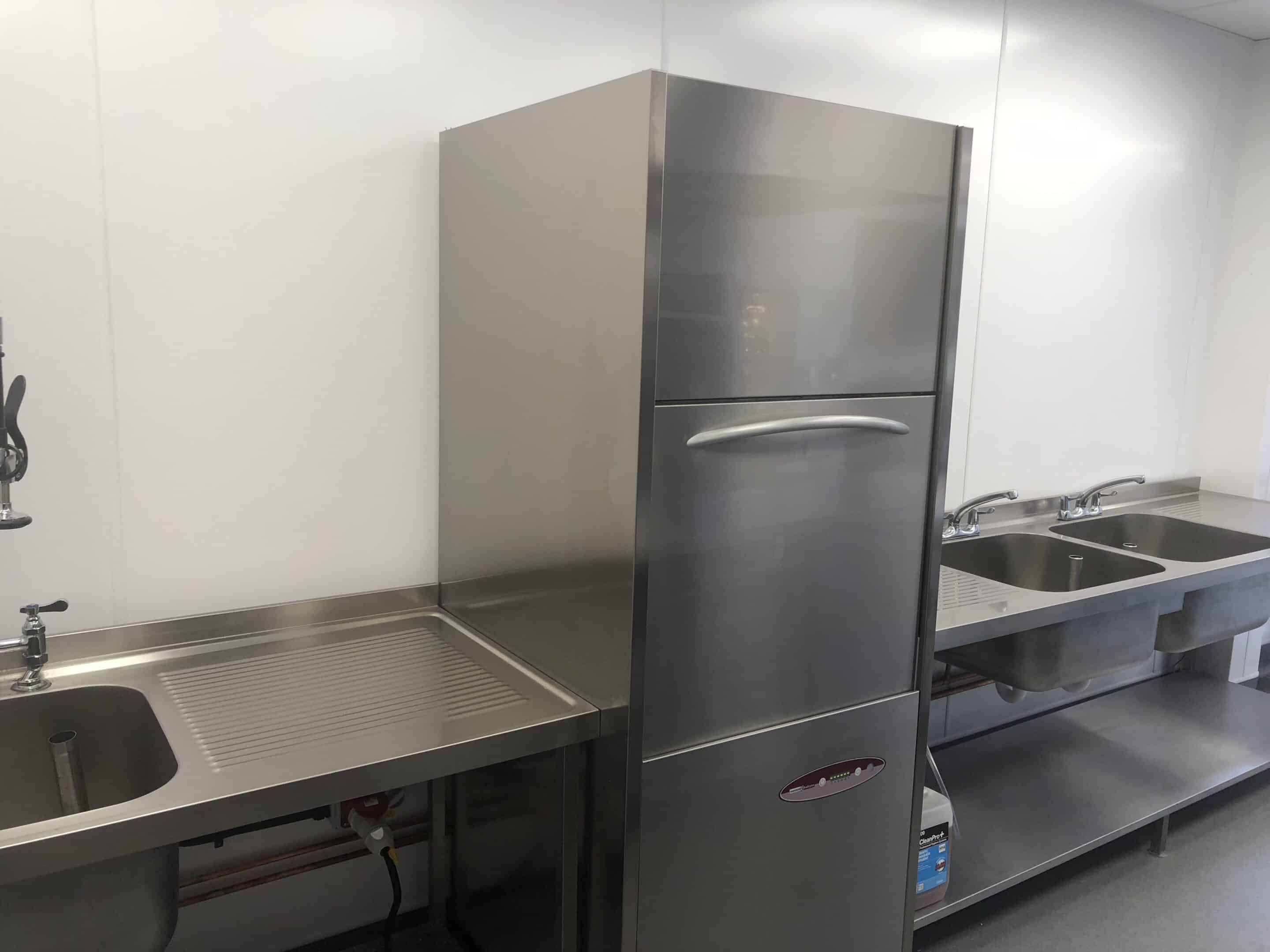 Passthrough dishwasher and sink run at Gibson's Farm Shop