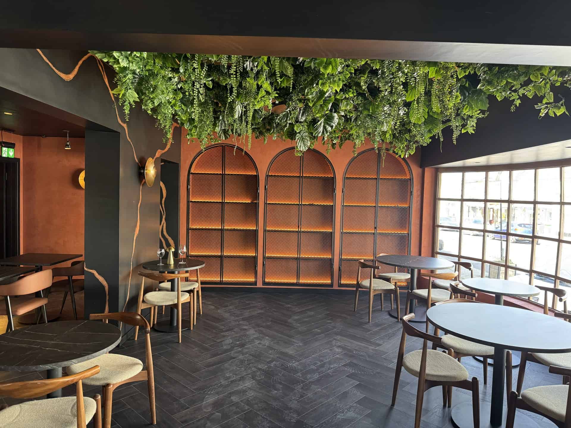 Arched display shelving at Gusto Giusto, Tankerton