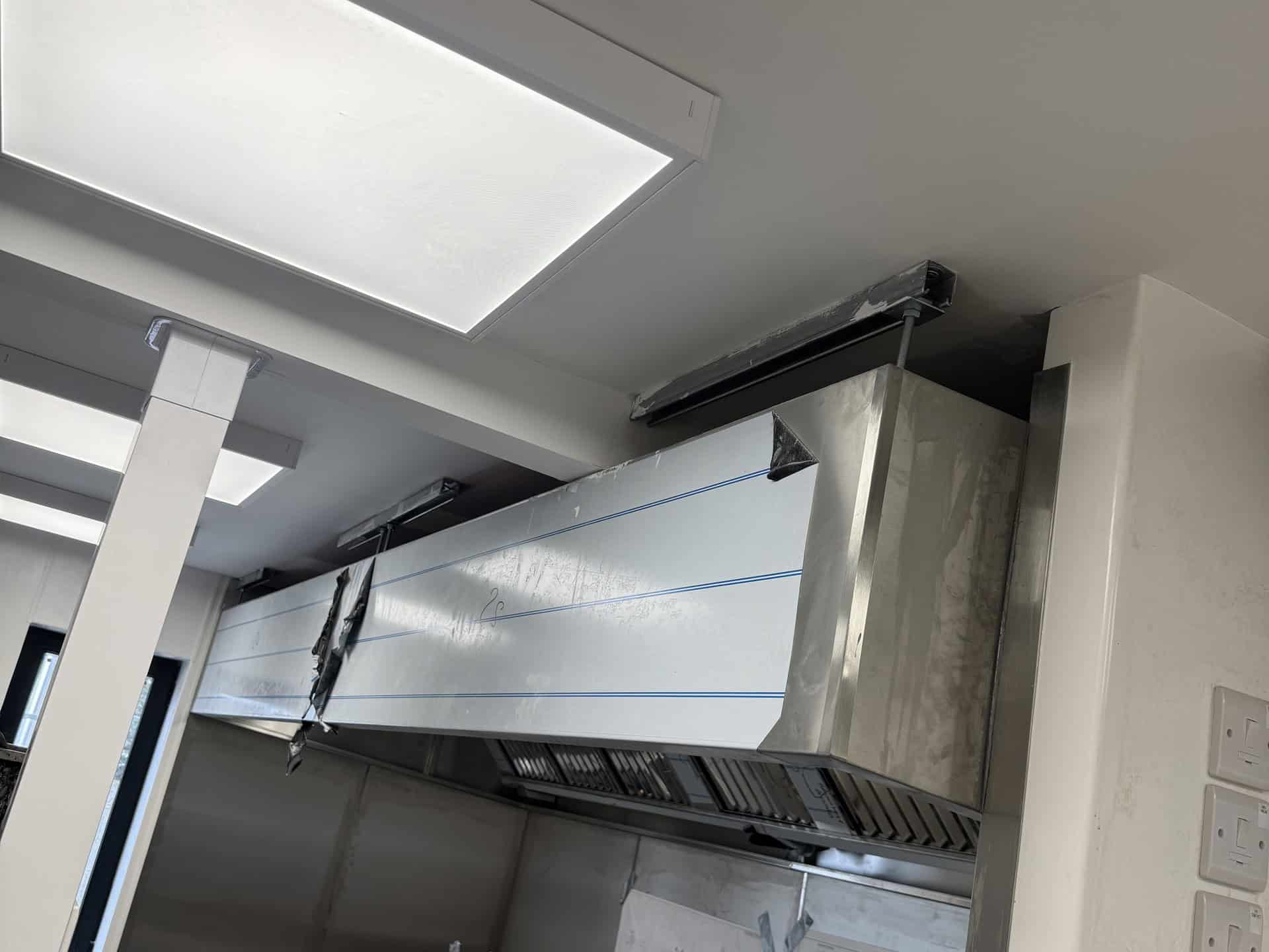 Extraction canopy installation at Gusto Giusto, Tankerton