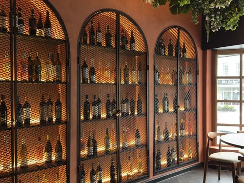Wine display at Gusto Giusto, Tankerton