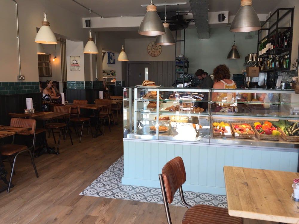 Deli counter and front of house at Hartfields Coffee and Kitchen, Uckfield