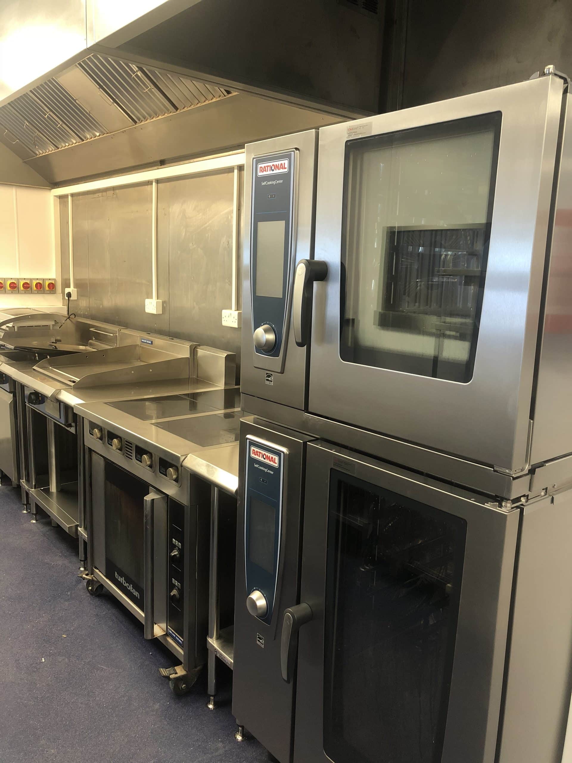 Stacked Rational SelfCookingCenter combi ovens at Hartfields, Uckfield