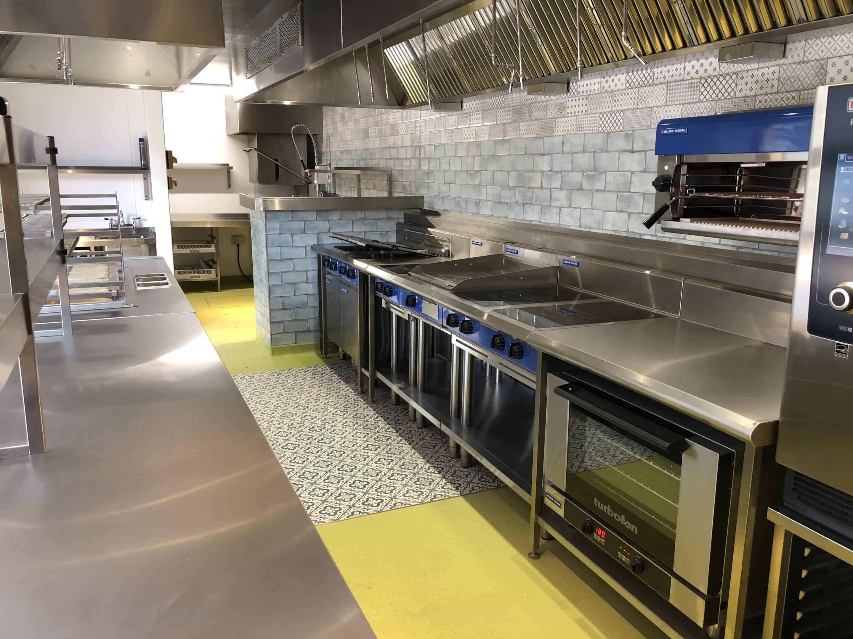 Main cooking line overview at The Kings Arms, Elham