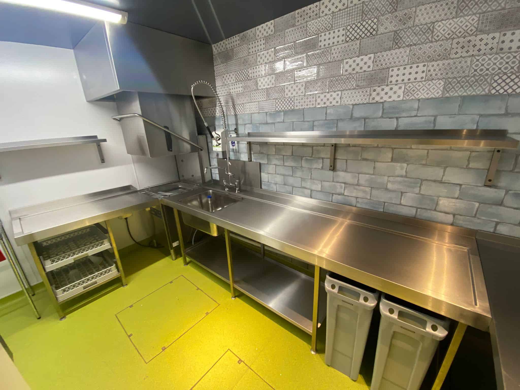 Wash-up and prep sink at The Kings Arms, Elham