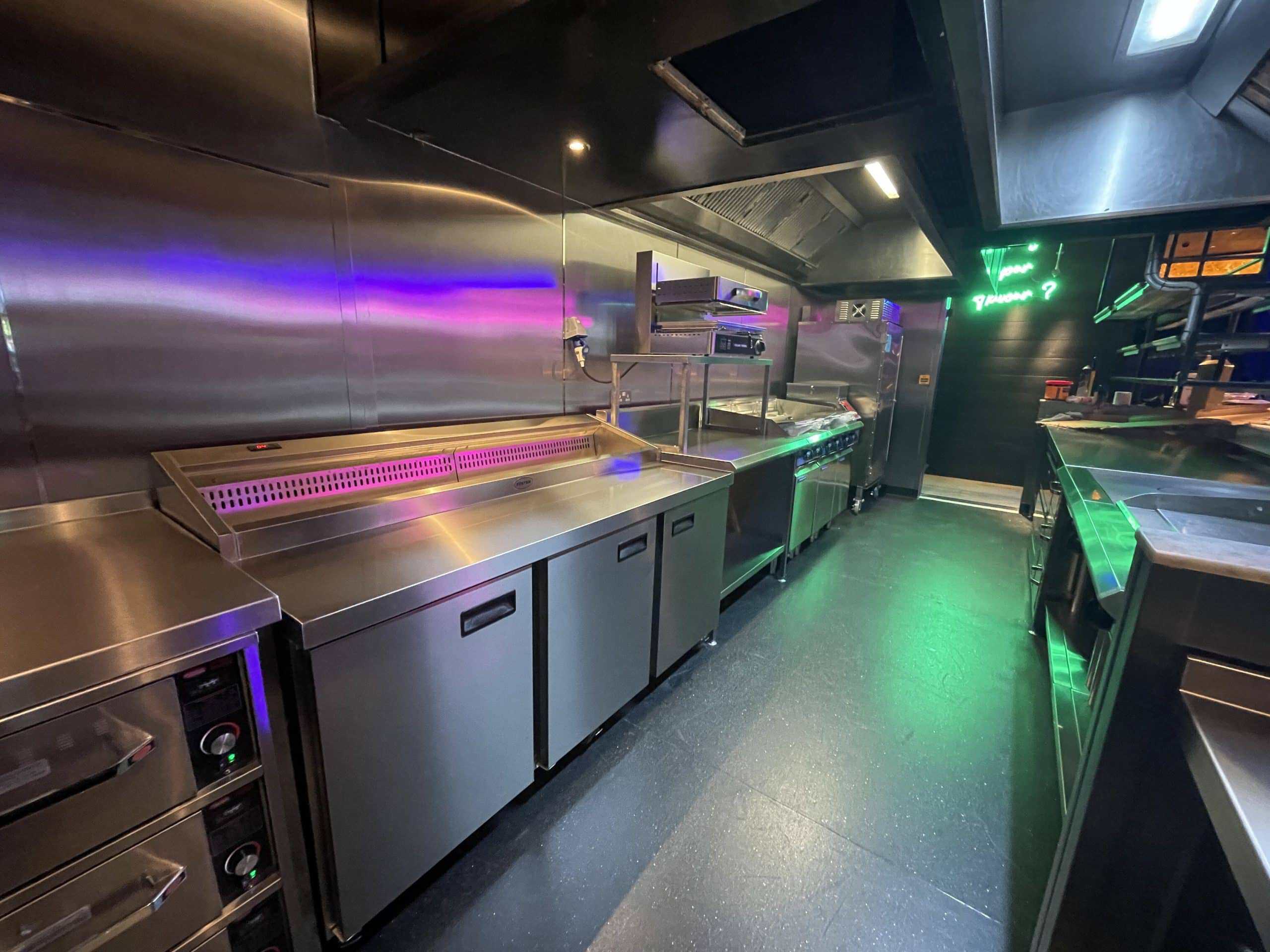 Refrigerated prep counters at Korean Cowgirl kitchen, Camden