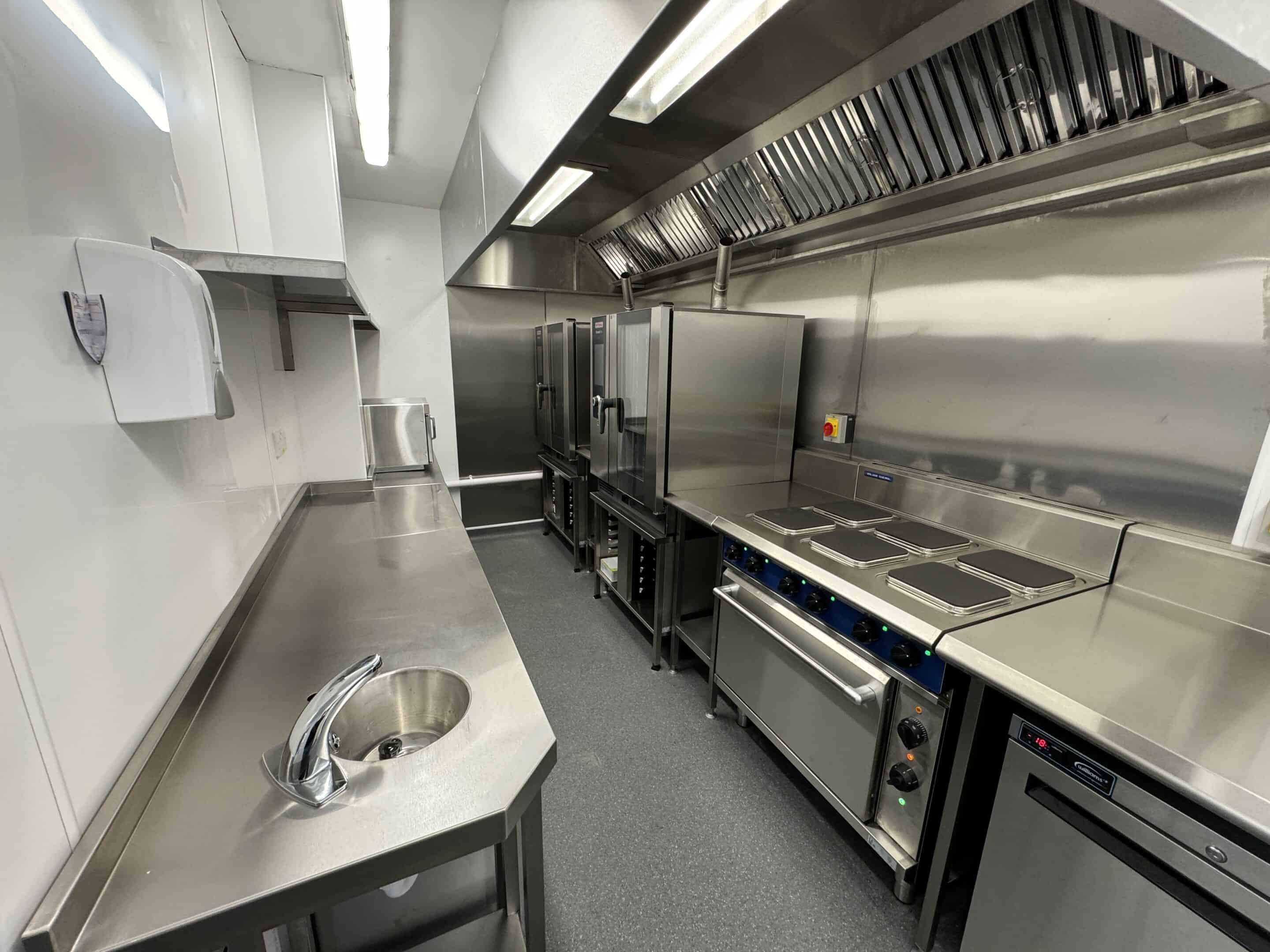 Servery with bain marie at the school kitchen