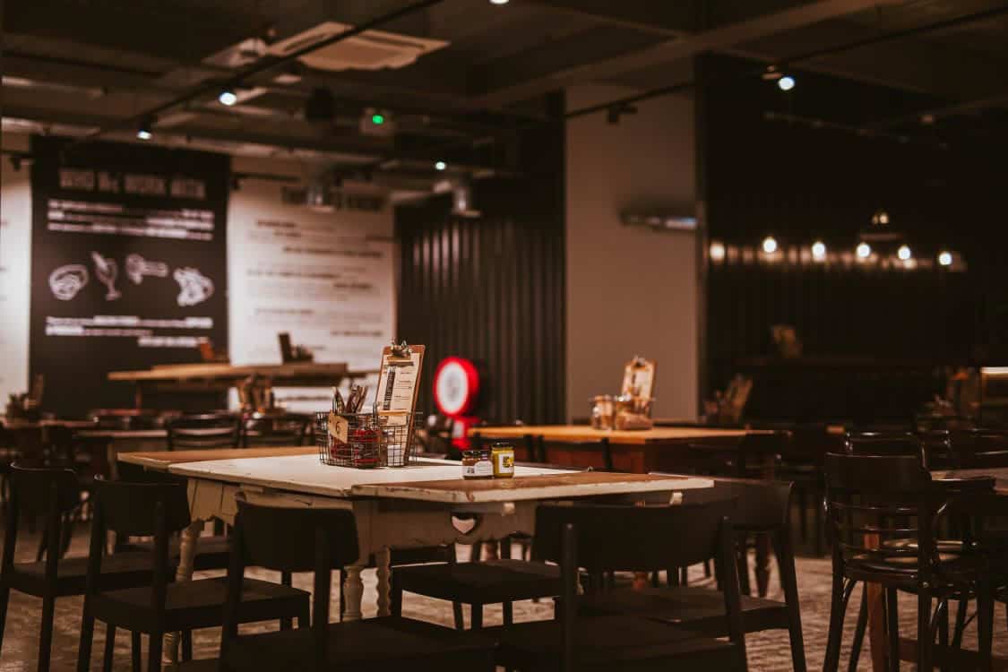 Restaurant dining room at Macknade Fine Foods, Ashford
