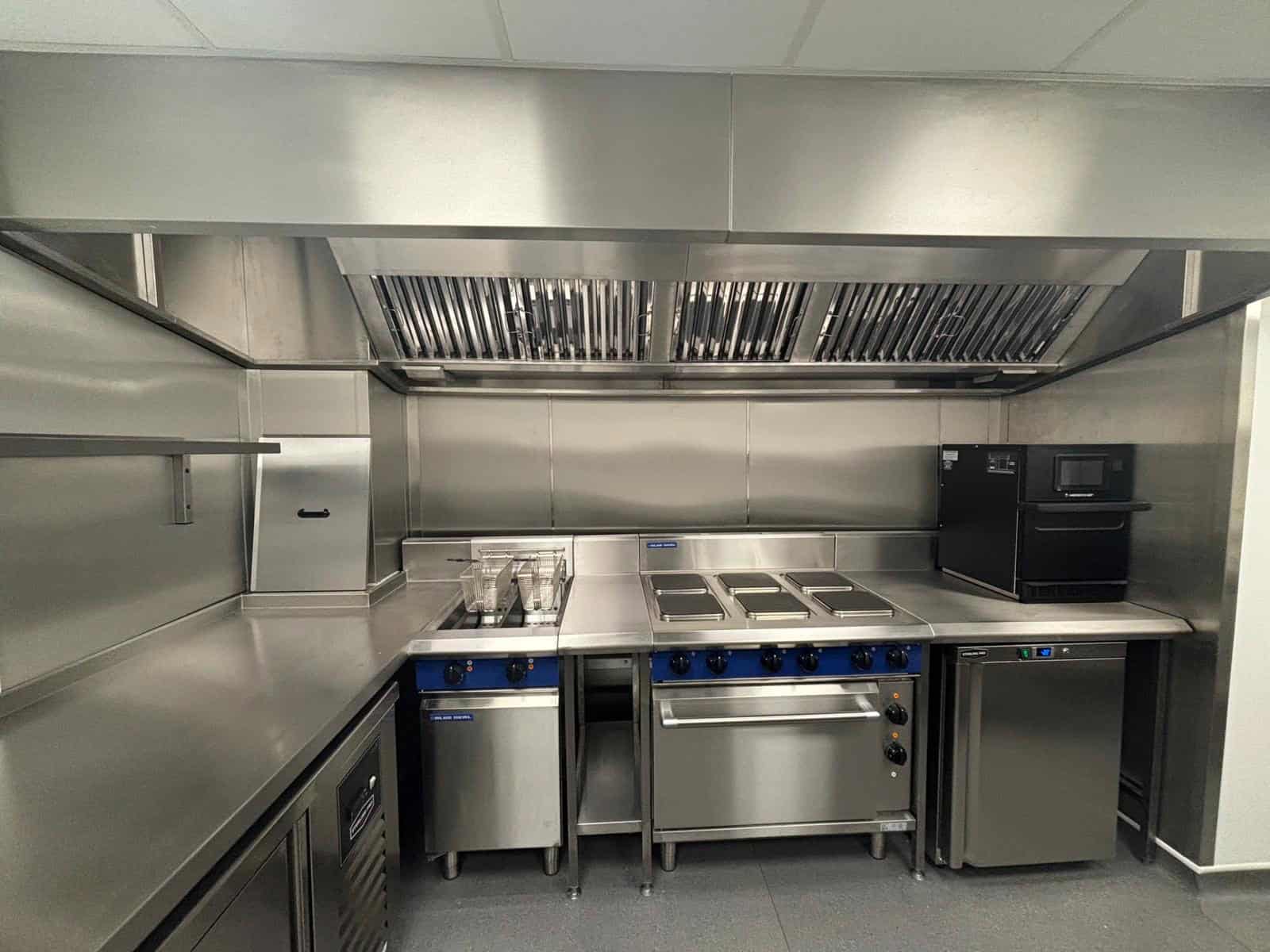 Cooking suite and extraction canopy at Marden Village Club
