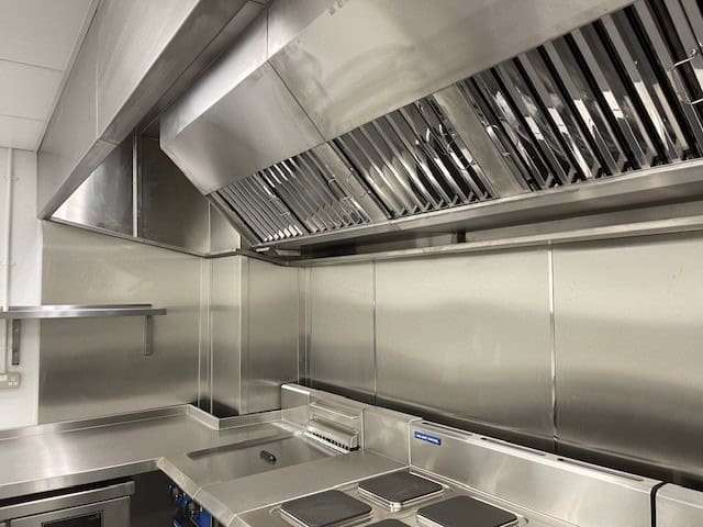 Extraction canopy detail at Marden Village Club kitchen