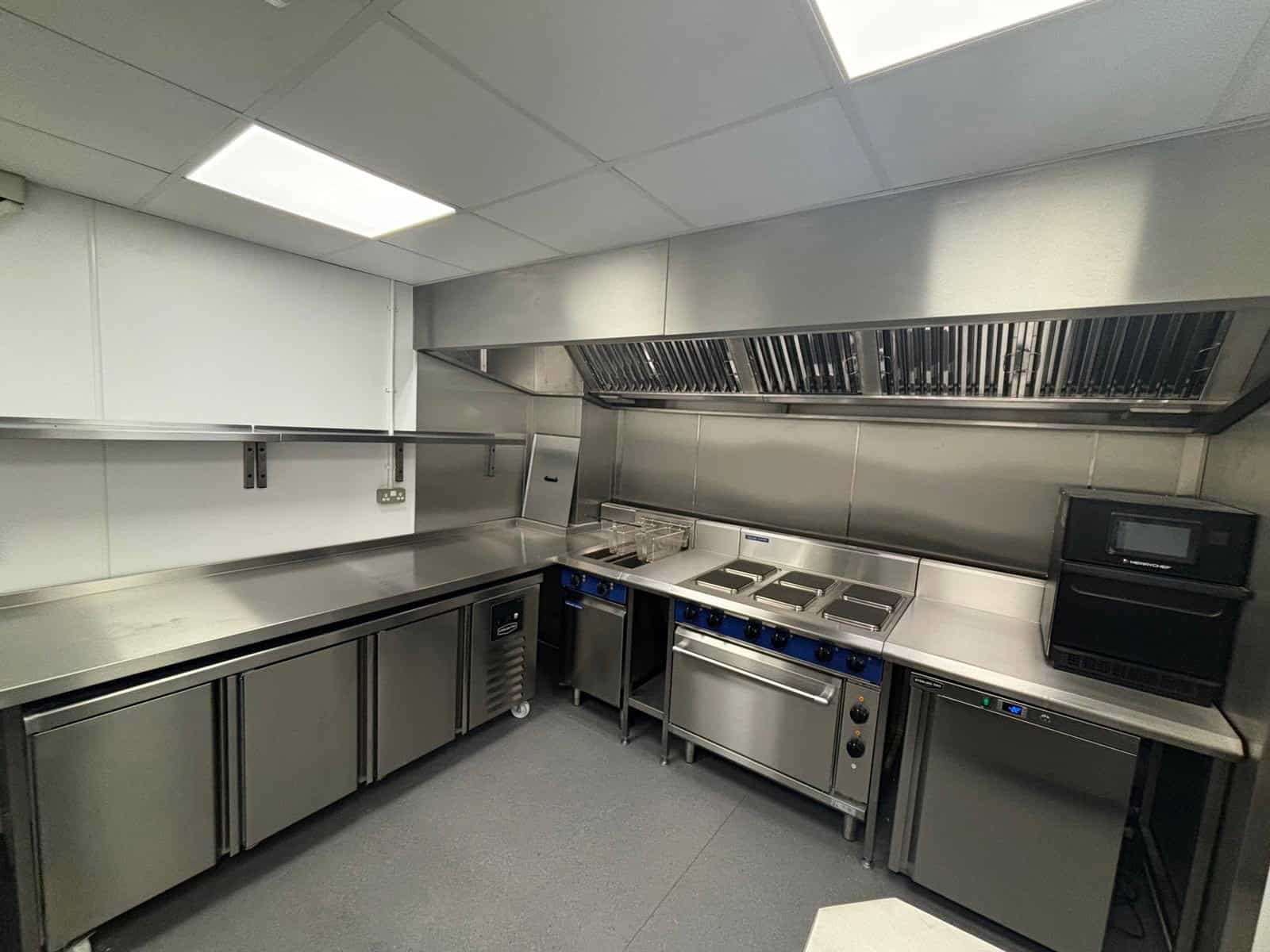 Prep and warewash corner at Marden Village Club kitchen