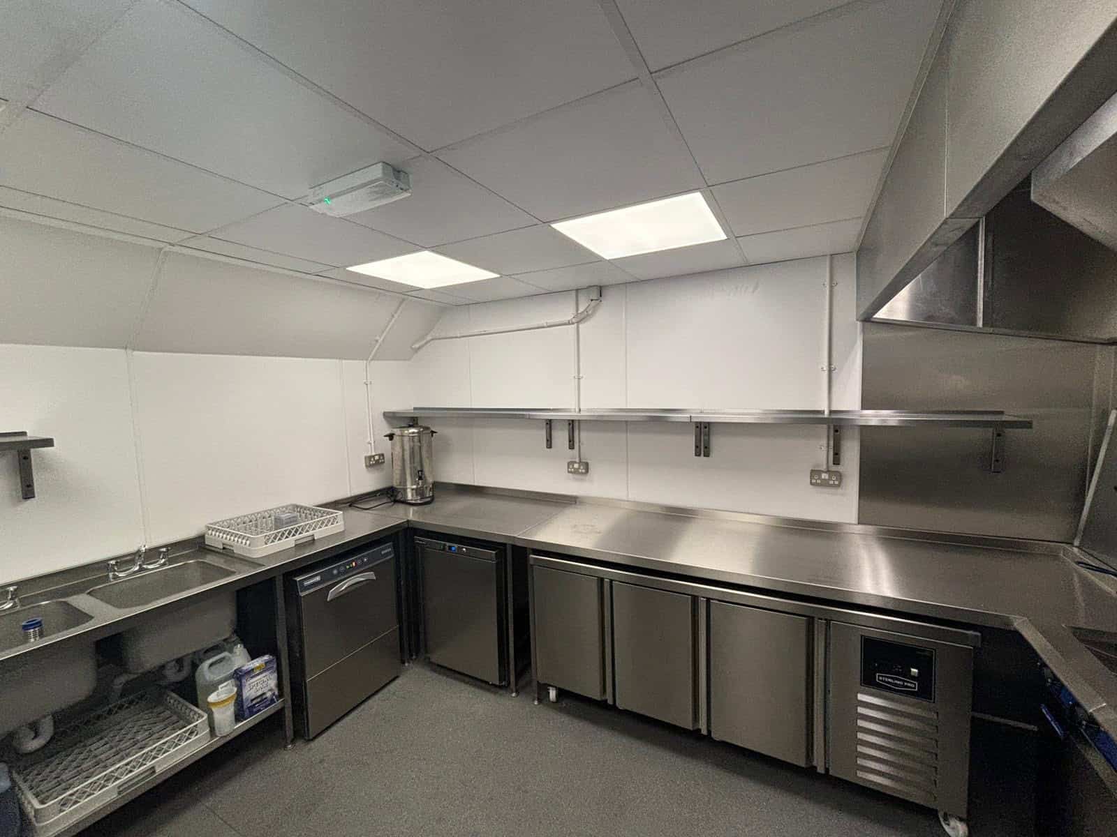 Warewash and refrigeration area at Marden Village Club