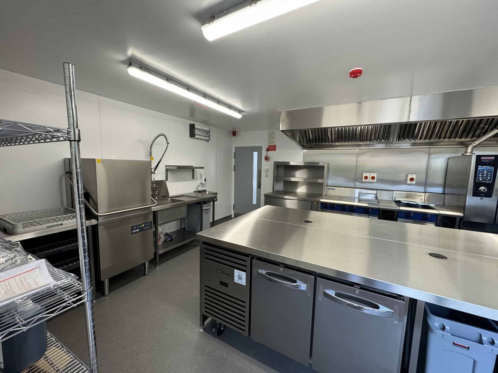 Cooking line with combi oven at Meadow Grange Garden Centre, Whitstable