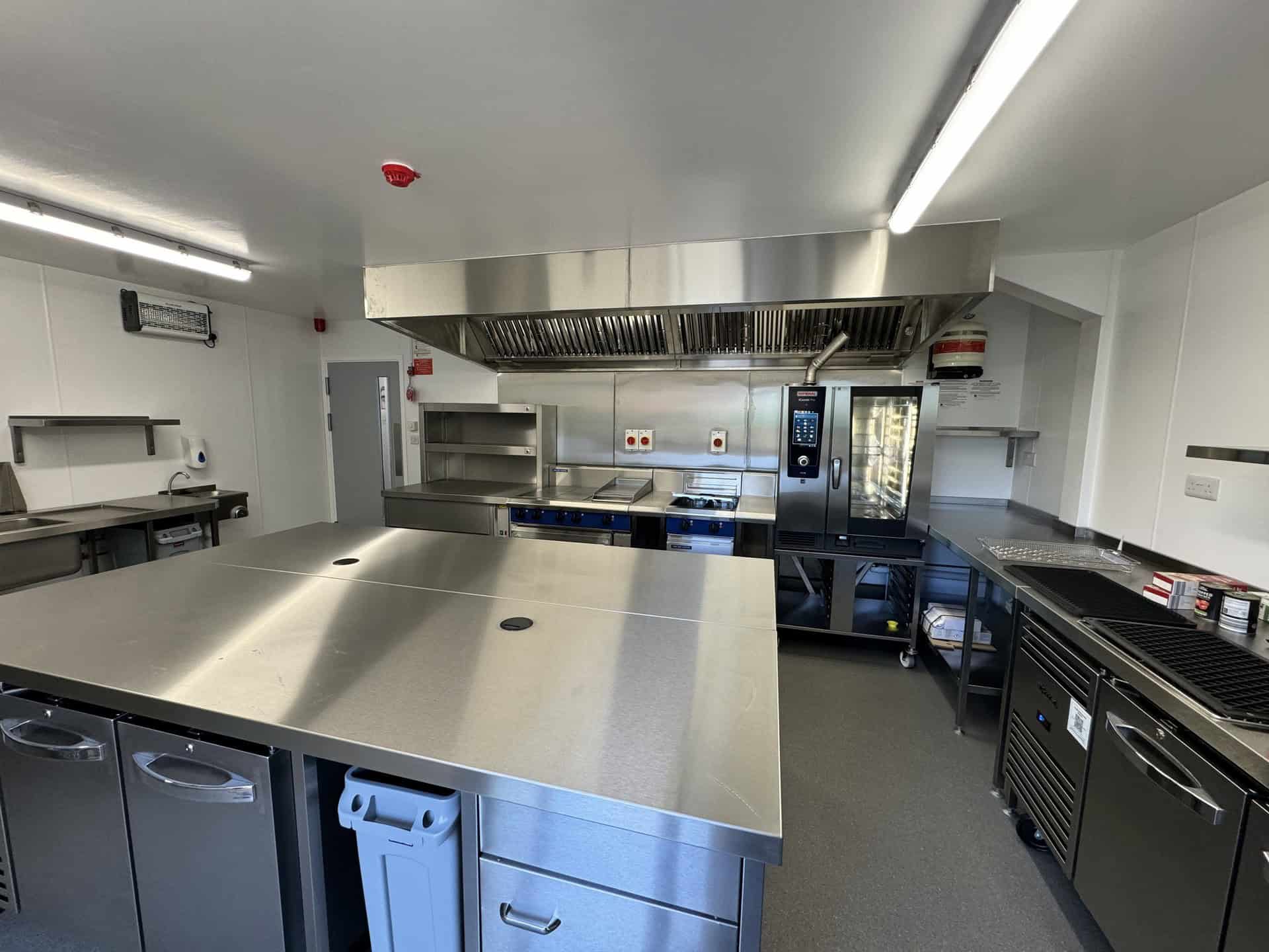 Wide view of the finished kitchen at Meadow Grange Garden Centre, Whitstable