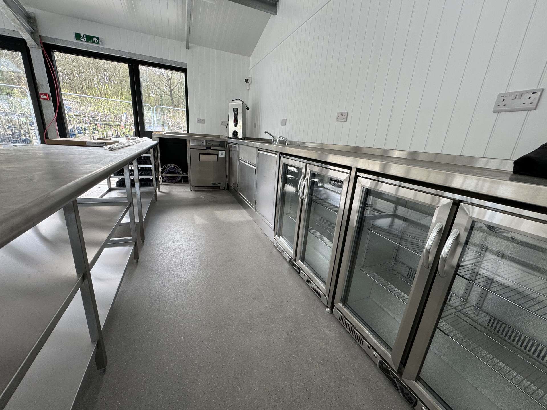 Prep area and refrigeration at Meadow Grange Garden Centre, Whitstable