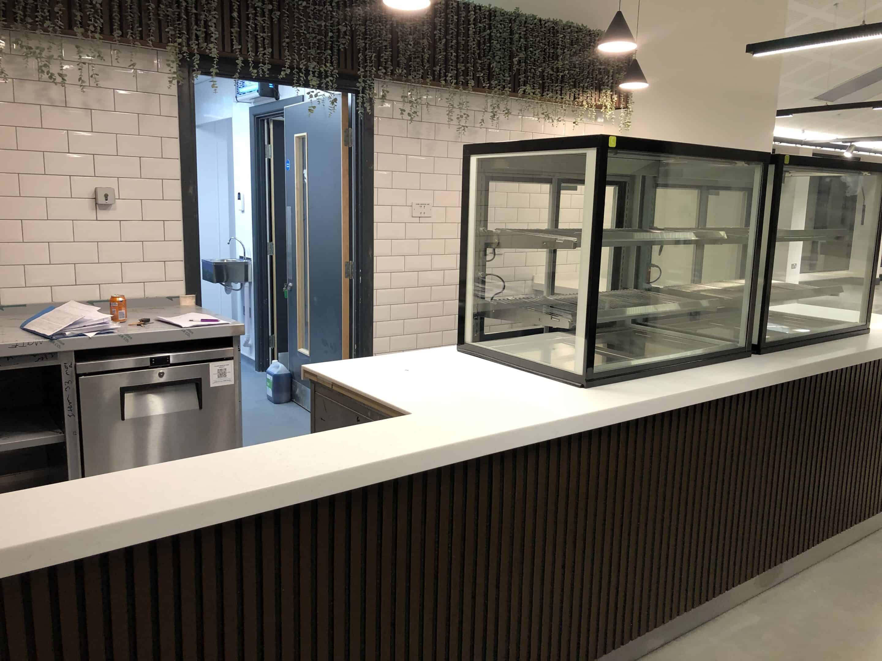 Mote Park Café, Maidstone — Corian-topped serving counter detail