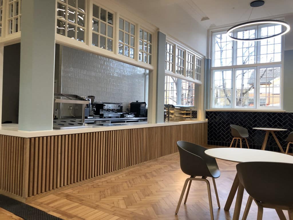Completed café counter at Plumstead Library, London