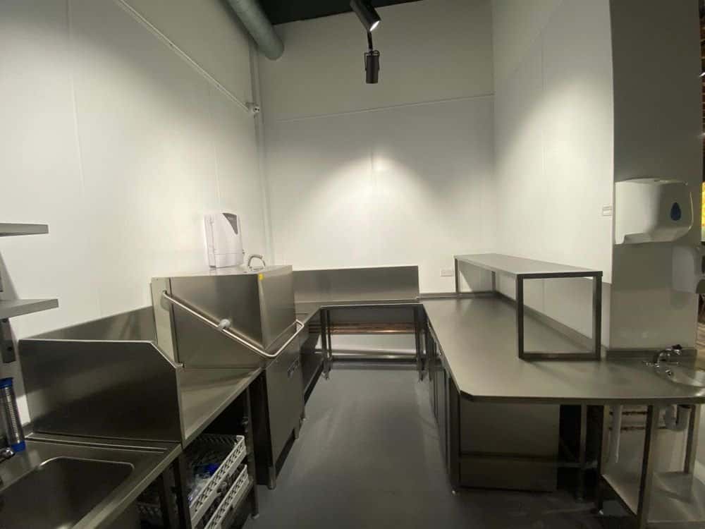 Pass-through commercial dishwasher at The Gastronomist Ashford