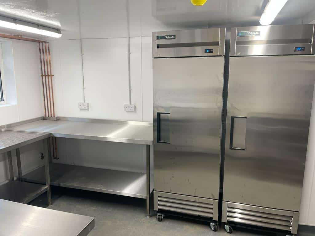 Prep room with True refrigeration at The Tiger Inn, Stowting