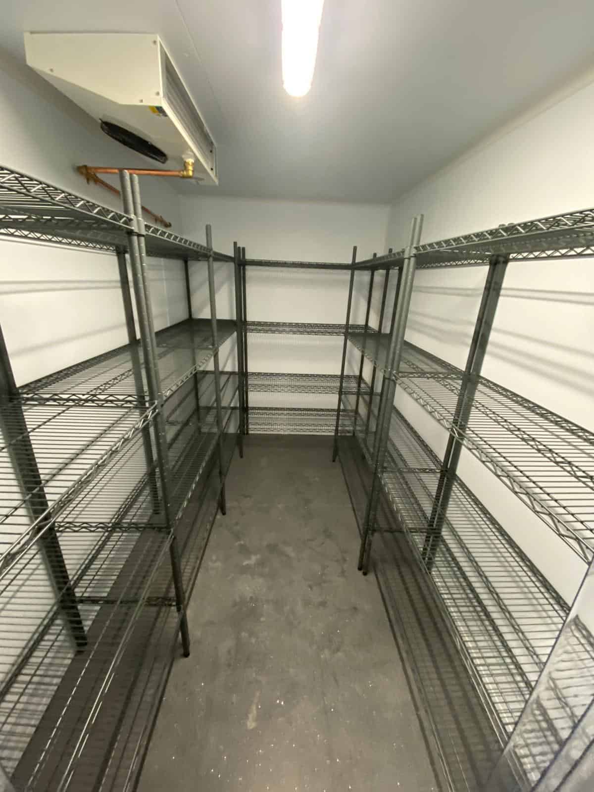 Walk-in cold room interior at Unita Quattro, Ashford